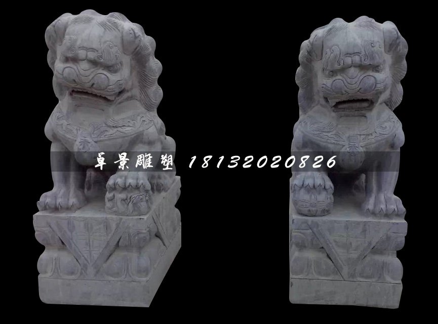 北京獅石雕，青石獅子
