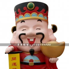 玻璃鋼財(cái)神爺，玻璃鋼卡通人物雕塑