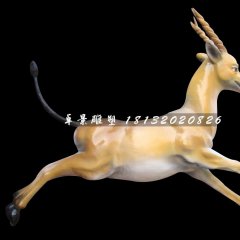 奔跑的小鹿雕塑，玻璃鋼動物雕塑