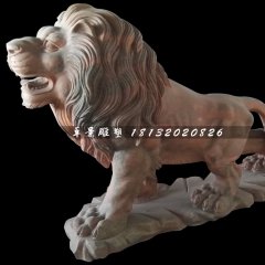 西洋獅石雕，晚霞紅歐式獅子雕塑