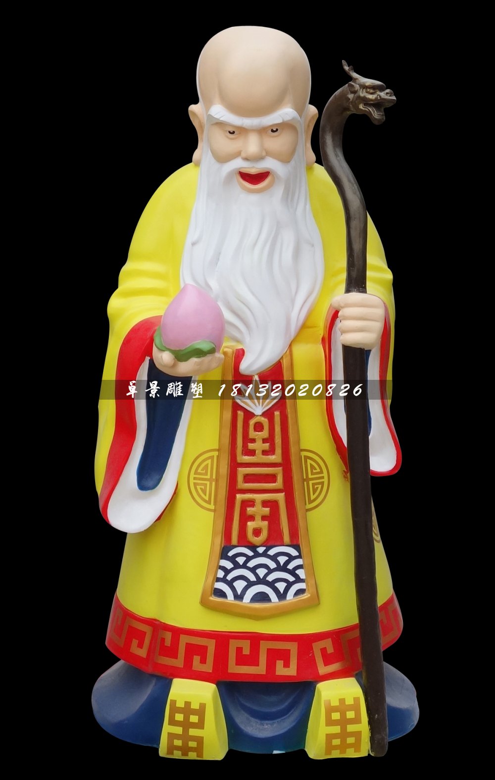 老壽星雕塑，玻璃鋼彩繪人物雕塑