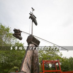 拉二胡銅雕，公園景觀銅雕