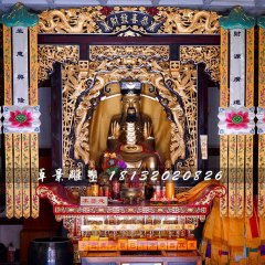 財(cái)神銅雕，鎏金財(cái)神