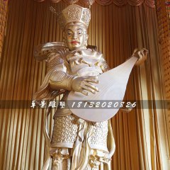 持國天王銅雕，寺廟神仙銅雕