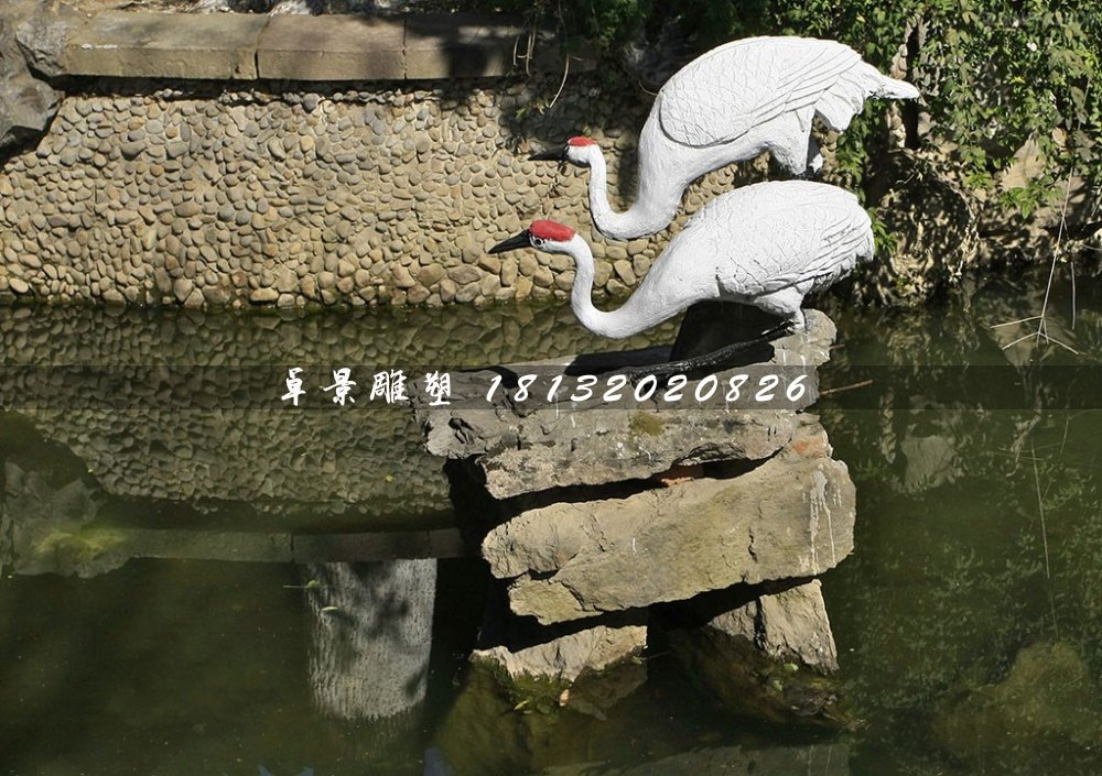 丹頂鶴石雕，公園動(dòng)物石雕