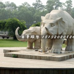 母子象石雕，廣場(chǎng)大象石雕