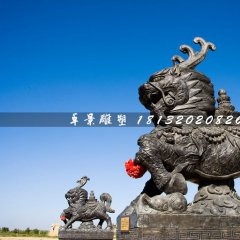 麒麟石雕，黑色麒麟石雕