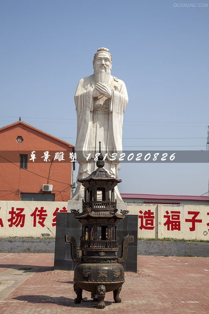 石雕孔子，校園古代名人石雕 (3)