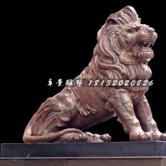 銅獅子雕塑，廣場(chǎng)西洋獅銅雕