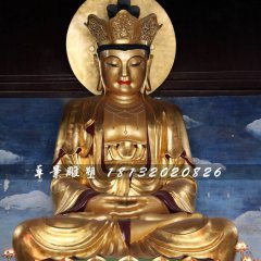 玻璃鋼地藏菩薩雕塑，貼金佛像雕塑