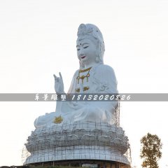 玻璃鋼坐式觀音雕塑，大型觀音雕塑