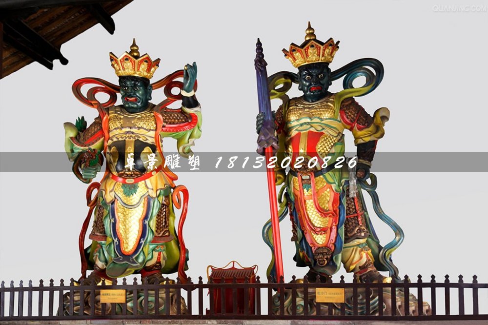 四大天王雕塑，玻璃鋼彩繪神仙 (1)