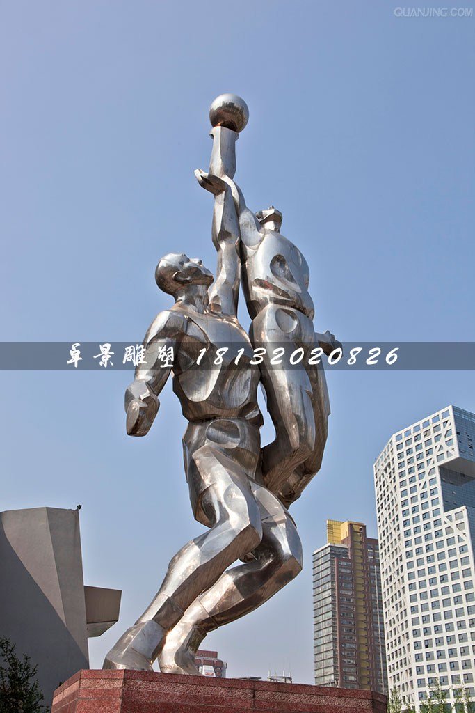打籃球雕塑，不銹鋼運(yùn)動雕塑 (1)