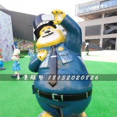 本杰明警官雕塑，玻璃鋼瘋狂動(dòng)物城雕塑