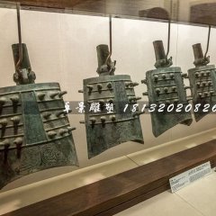 編鐘銅雕，古代樂器銅雕