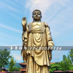 立式如來佛銅雕，寺廟銅佛像