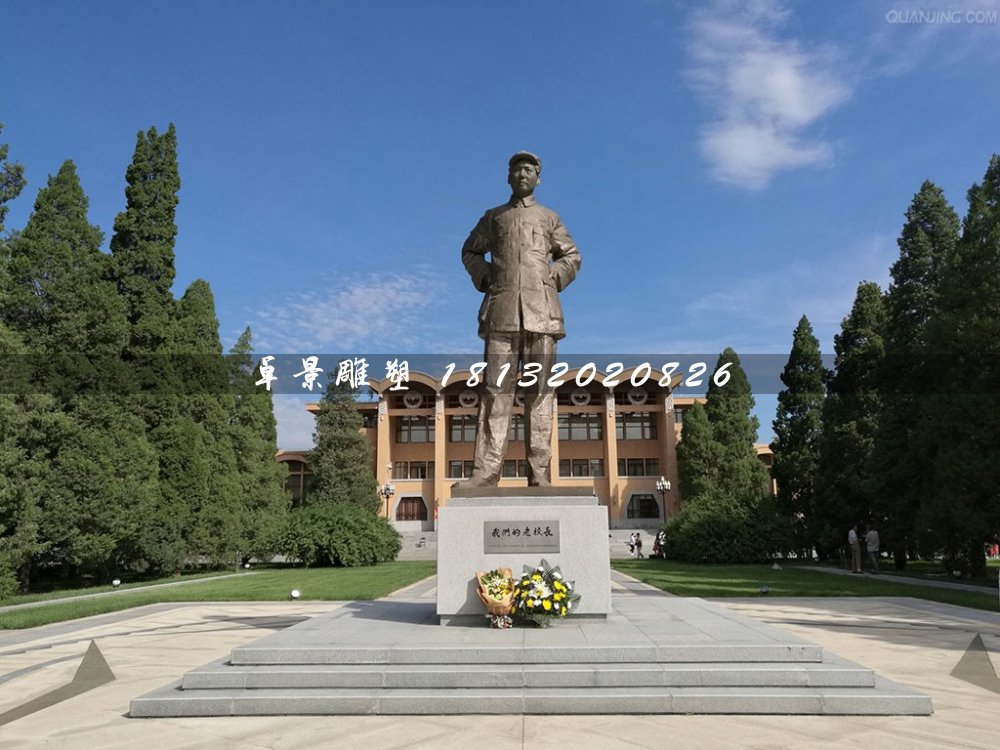 毛主席站像銅雕，廣場偉人銅雕