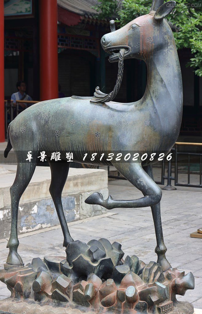 梅花鹿銅雕，動(dòng)物銅雕