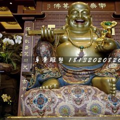 彌勒佛銅雕，寺廟坐式銅佛像
