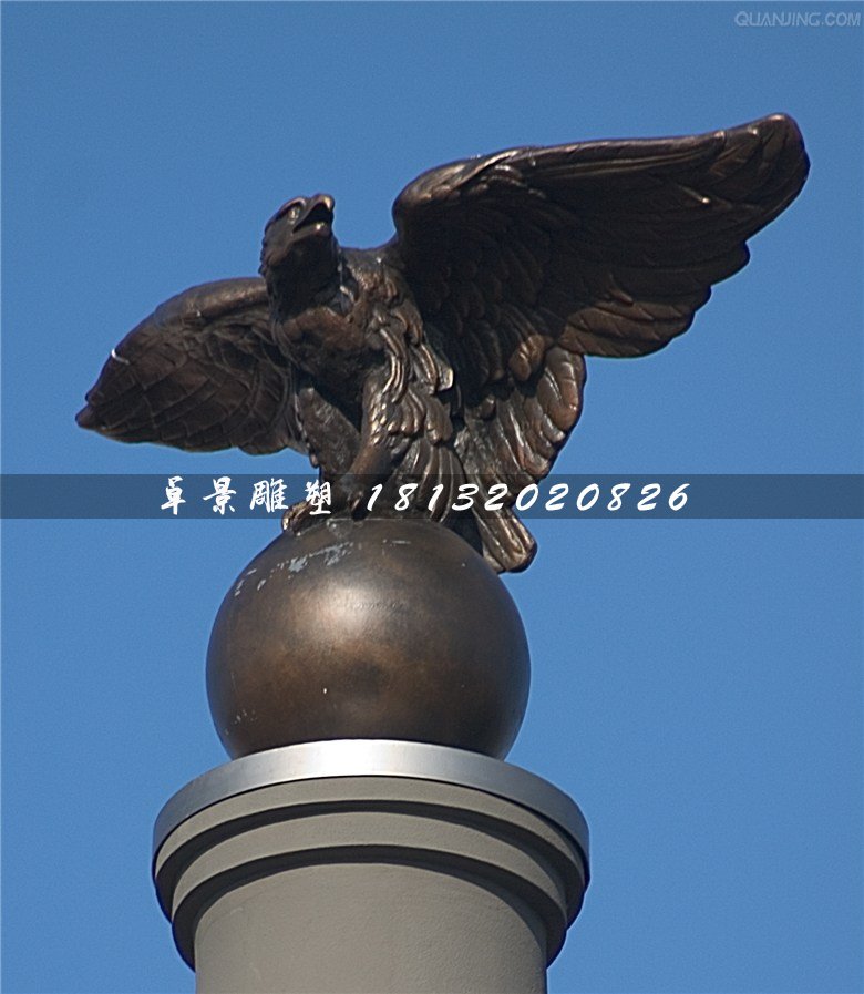 鷹踩球銅雕，廣場動物銅雕