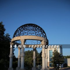 圓頂涼亭石雕，公園歐式?jīng)鐾な? width=