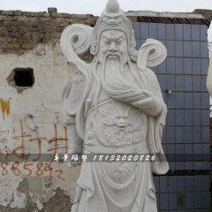 關(guān)公石雕，大理石武財神雕塑