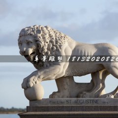 歐式獅子石雕，廣場動物石雕