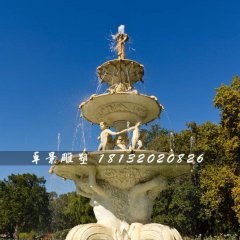 噴泉石雕，公園人物石噴泉