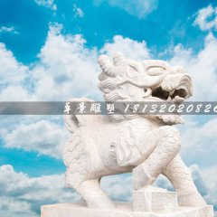 石雕麒麟，大理石麒麟雕塑