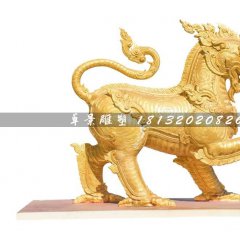 鑄銅麒麟雕塑，廣場神獸銅雕