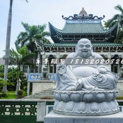 坐式彌勒佛雕塑，大理石佛像雕塑