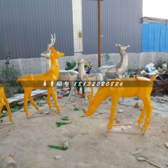 玻璃鋼小鹿雕塑，抽象動(dòng)物雕塑