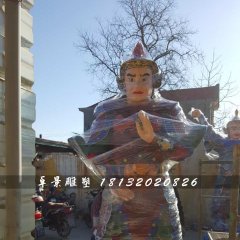 彩繪韋陀雕塑，玻璃鋼神仙雕塑