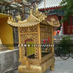 方形香爐銅雕，寺廟銅香爐