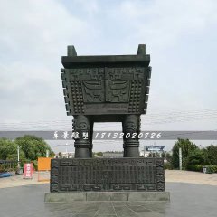 廣場銅鼎，方鼎銅雕