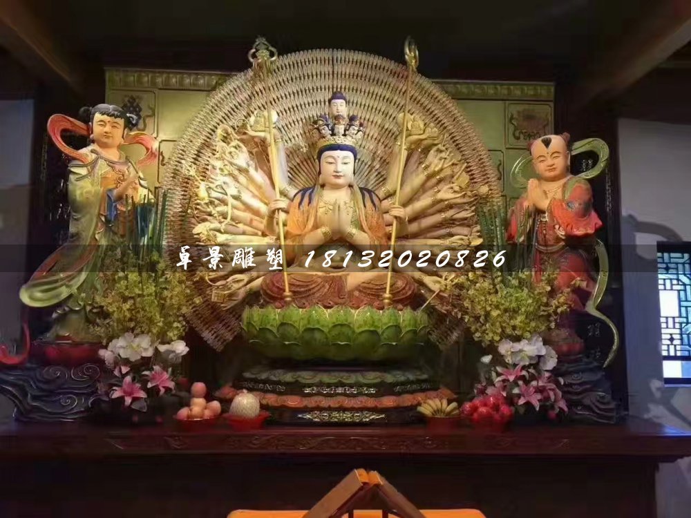 千手觀音雕塑，玻璃鋼佛像雕塑