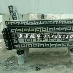 青石香爐，方形香爐石雕