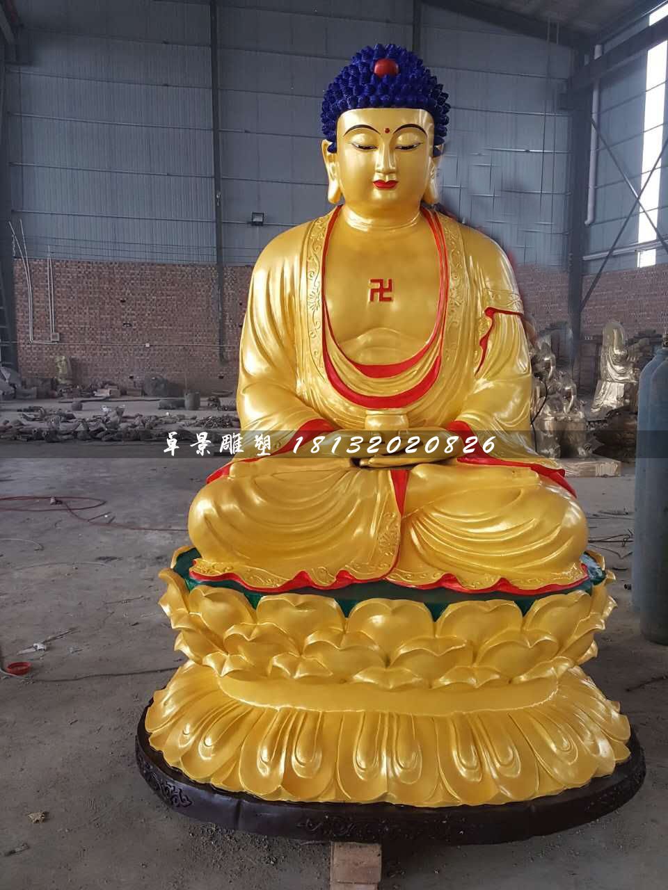 如來佛銅雕，坐式銅佛像