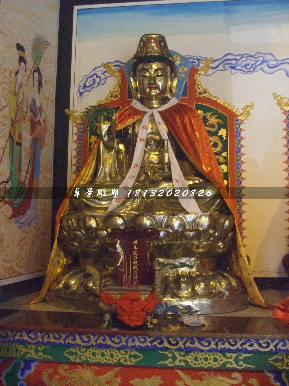 送子娘娘銅雕，寺廟神仙銅雕