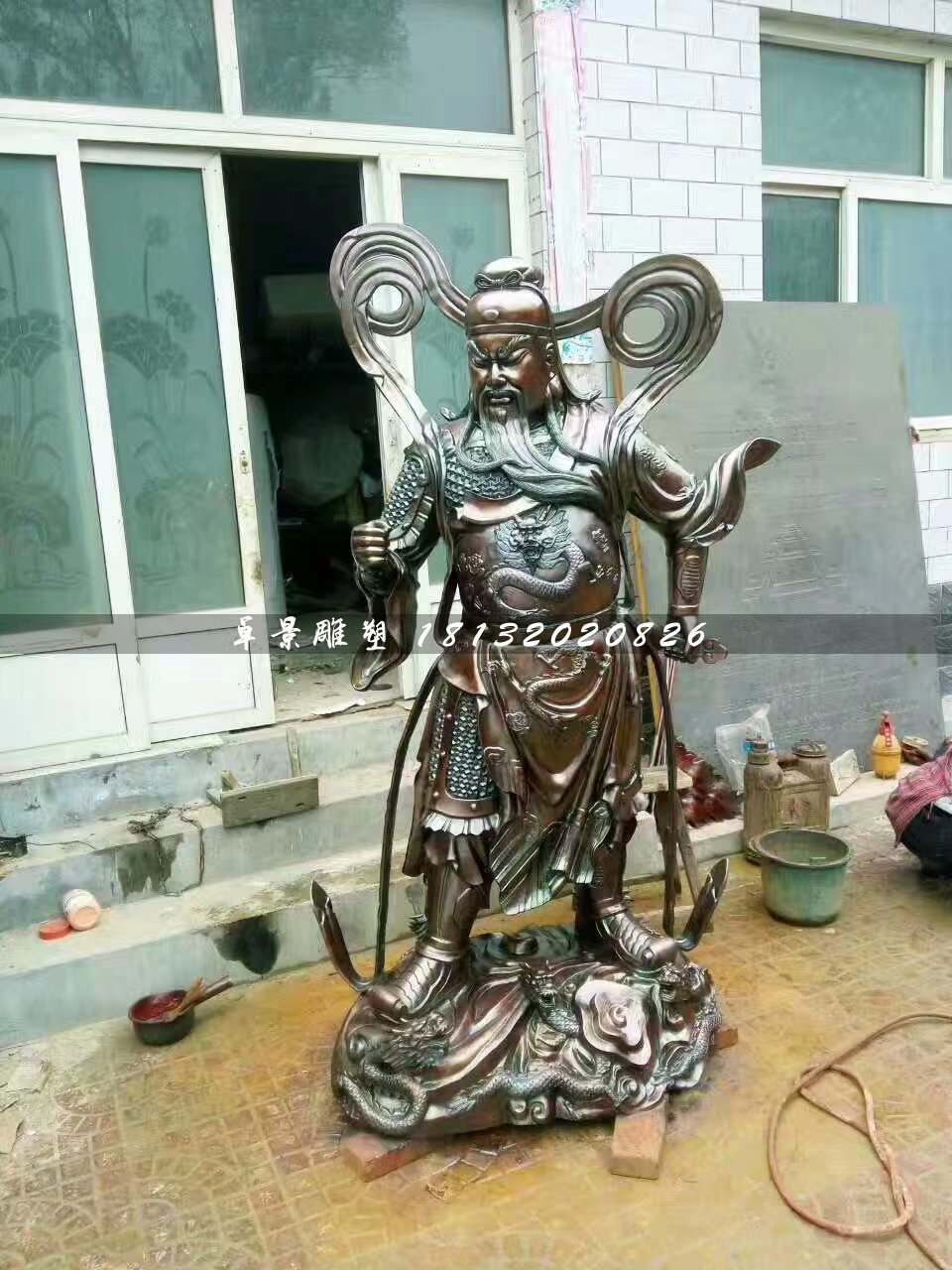銅關(guān)公雕塑，武財(cái)神銅雕