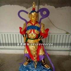 玻璃鋼彩繪韋陀菩薩，寺廟神仙雕塑