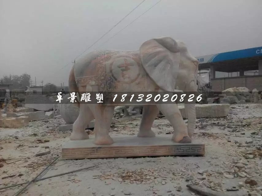 大理石吉祥如意象,石雕大象 (3)