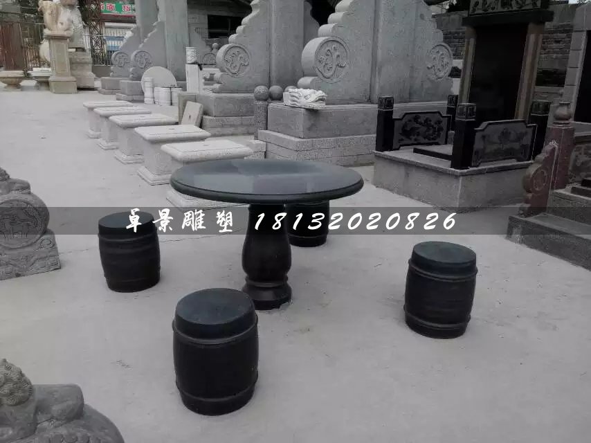 大理石桌椅，圓桌圓凳