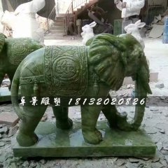 大象石雕，大理石大象