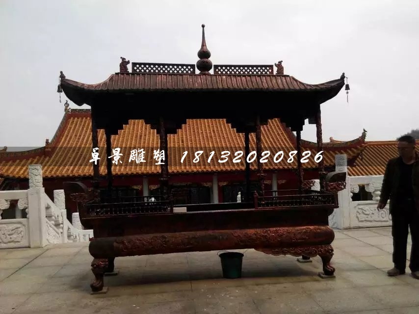 大型香爐銅雕，方形香爐銅雕