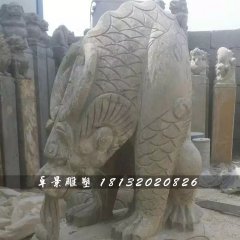 大理石負(fù)屃雕塑，神獸石雕