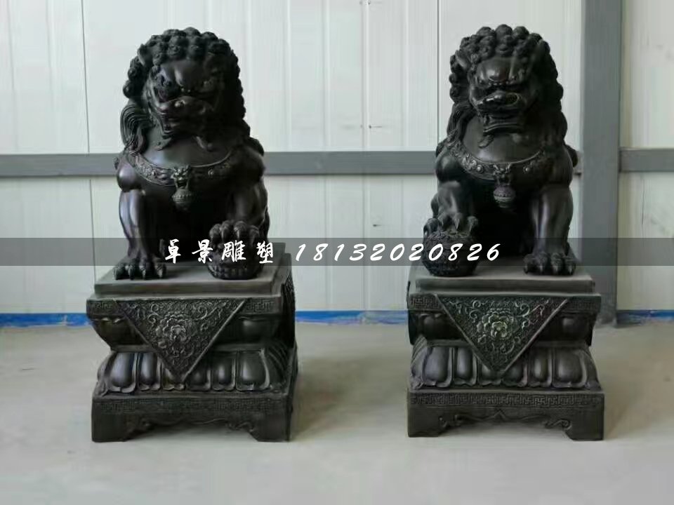 北京獅銅雕，小型銅獅子