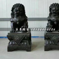 北京獅銅雕，小型銅獅子