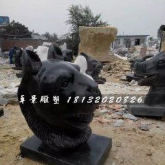十二生肖獸首石雕，公園動(dòng)物石雕