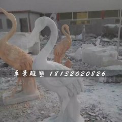 石雕仙鶴，大理石動物雕塑
